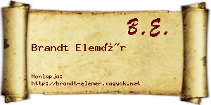 Brandt Elemér névjegykártya