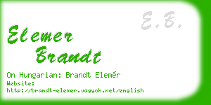 elemer brandt business card